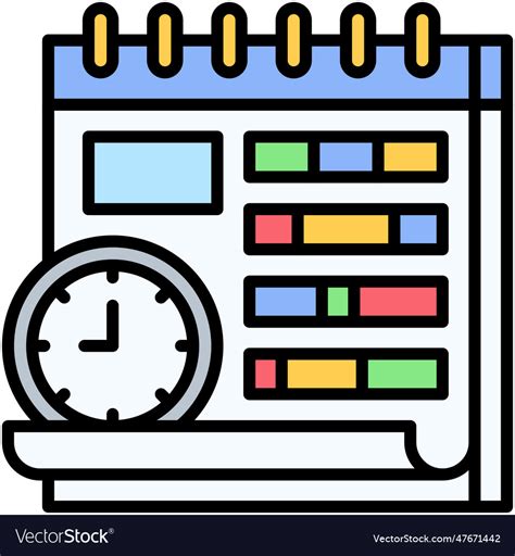 Schedule Icon High School Related Royalty Free Vector Image