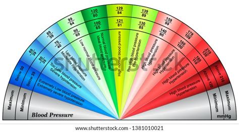 Blood Pressure Chart Numbers Normal Range Stock Vector (Royalty Free) 1381010021