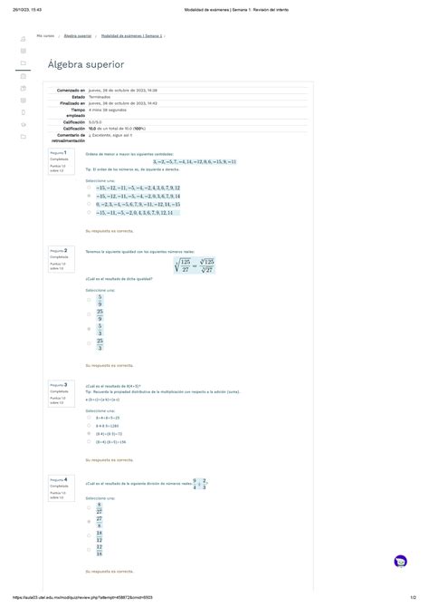 Evaluacion Semana 1 261023 1543 Modalidad De Exámenes Semana 1