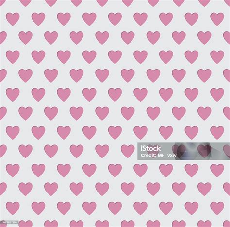 Tileable Seamless Pink Heart Pattern Background Stock Illustration