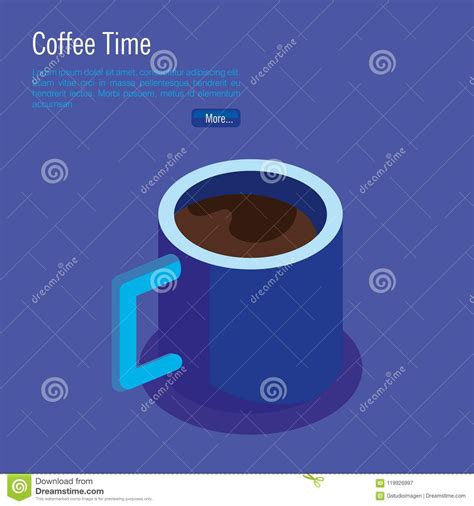 Coffee Cup Isometric Icon Stock Vector Illustration Of Solid