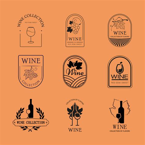 Free Wine Brand Badge Logo Collection Set - Mediamodifier