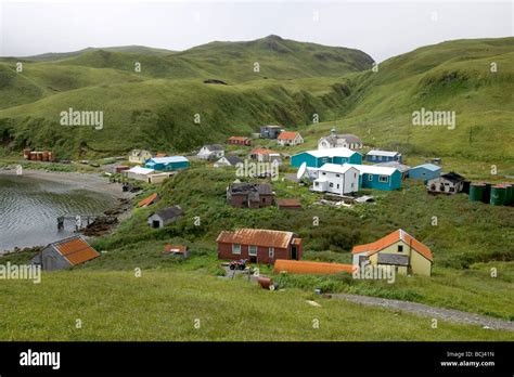 Native Village Of Atka On Atka Island Sw Ak Summer Stock Photo Alamy