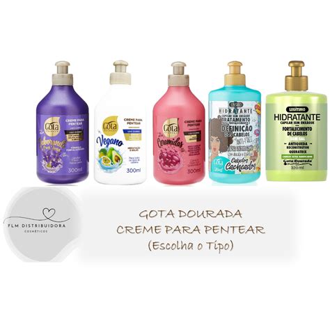 Gota Dourada Creme Para Pentear Escolha O Tipo Shopee Brasil