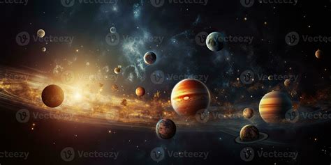 Ai Generated Ai Generative Solar System Universe Galaxy Space Planets