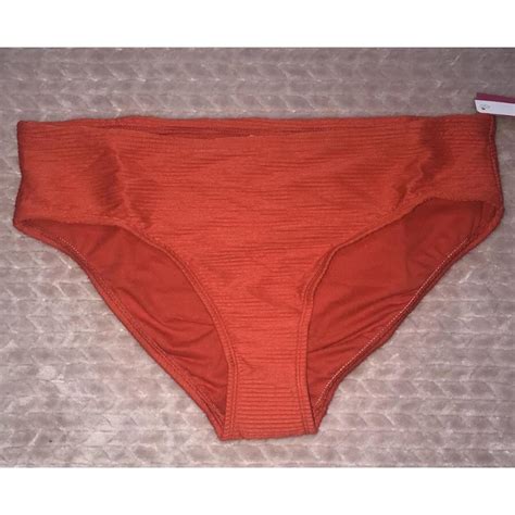 Xhilaration Womens Orange Textured Bikini Bottom New Depop