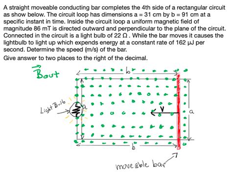 Solved A Straight Moveable Conducting Bar Completes The Th Chegg