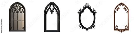 collection  gothic arched window frames  intricate ornate designs