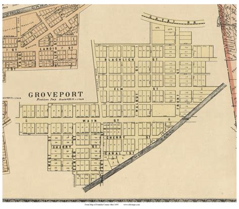 Grovepoint Madison Ohio 1895 Old Town Map Custom Print Franklin Co