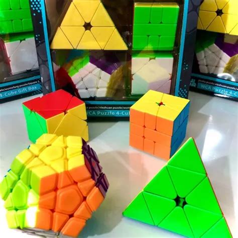 Kit de 4 pirámides de Moyu Megaminx Skewb Cuadrado con 1