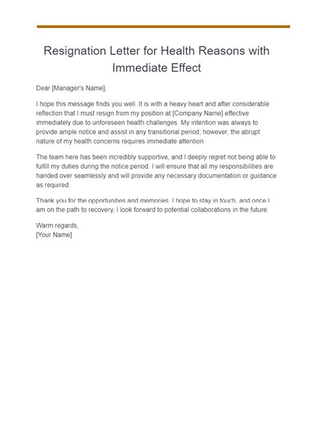 17 Resignation Letter Due To Health Reasons Examples How To Write Tips Examples