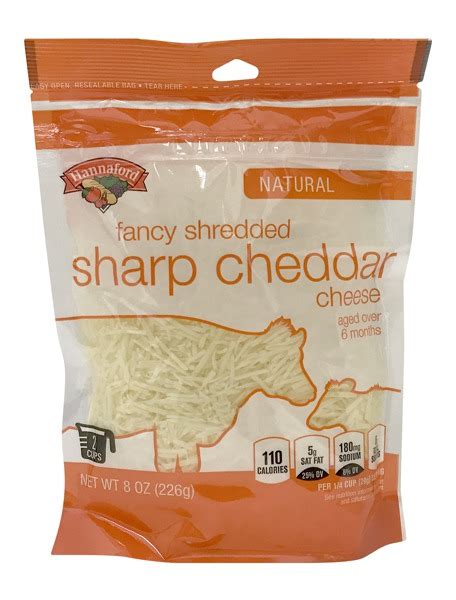 Hannaford Natural Fancy Shredded Sharp Cheddar Cheese Source