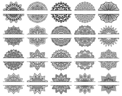 Mandala Svg Bundle Mandala Split Monogram Svg Split Monogram Etsy Uk