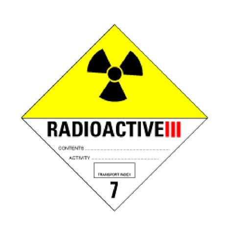 Imo Adr Iata Radioactive Iii Bulk Labels X Mm