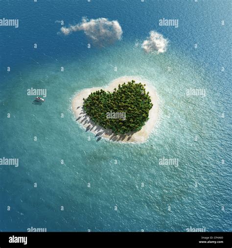 Heart Shaped Tropical Island Stock Photo Alamy