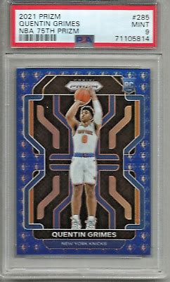 Quentin Grimes 2021 22 Panini Prizm NBA 75th Prizm Rookie 285 PSA 9