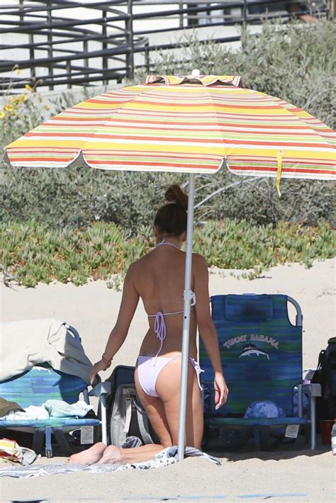 Alessandra Ambrosio Sexy Ass And Boobs In A Tiny Bikini On A Beach In