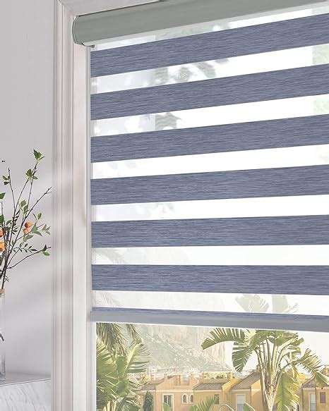 Persilux Custom Blackout Window Shades Zebra Blinds 24 W X 72 H Dark Grey Dual