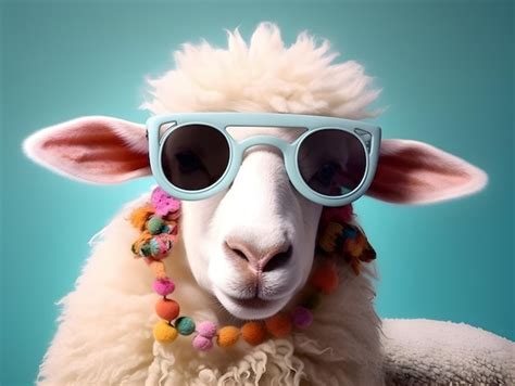 Premium Ai Image Fashionable Sheep With Eyeglasses Ai Generated