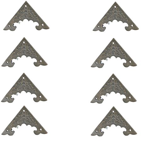 Lot de 8 équerres de protection d angle rétro en métal pour meubles et