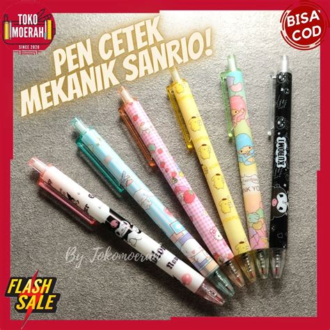 Pulpen Cetek Sanrio Unik Murah Pen Grosir Pulpen Mekanik Cetek Keroppi