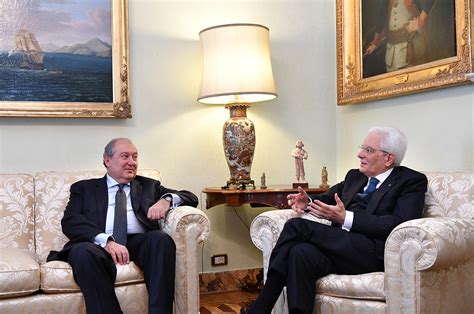 President Armen Sarkissian Met With The President Of Italy Sergio