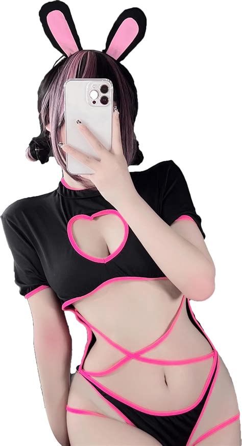 Amazon JasmyGirls Sexy Bunny Lingerie Anime Cosplay Costume Halloween Naughty Maid Outfit