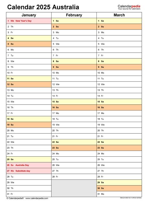 2025 Calendar Printable Pdf Australia Walter Dingle