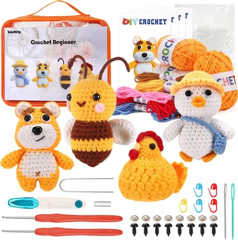 Amazon Luoshivp Crochet Kit For Beginners Crochet Kit With Easy