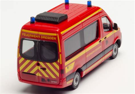 Herpa Mercedes Benz Sprinter Bus Fire Brigade Dresden