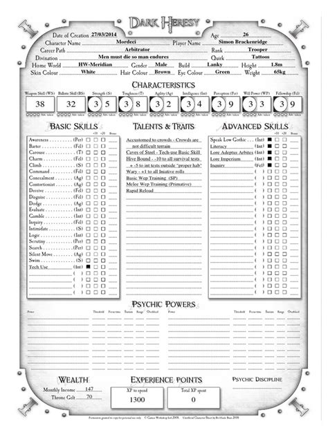 Pdf Dark Heresy St Ed Character Sheet Fillable Dokumen Tips