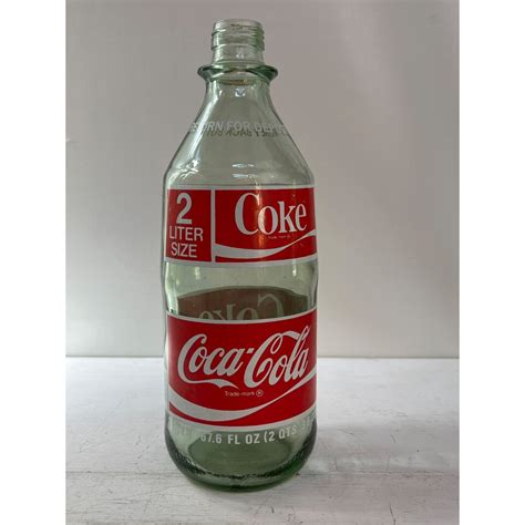 Vintage Glass Coke 2 Litter Bottle Etsy