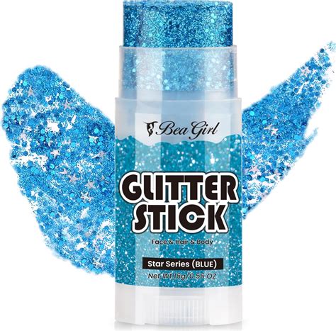 Beagirl Blue Body Glitter Stick Singer Concerts Sequins Holographic Glitter Gel For