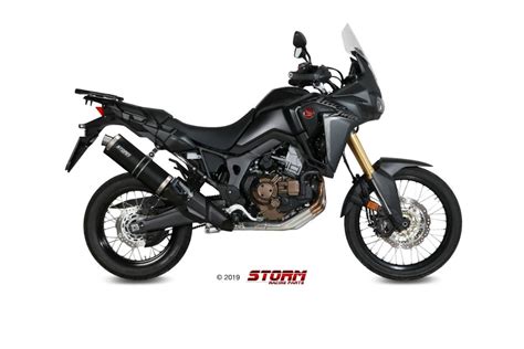 Silencioso Storm Oval Inox Negro Honda Crf L Africa Twin