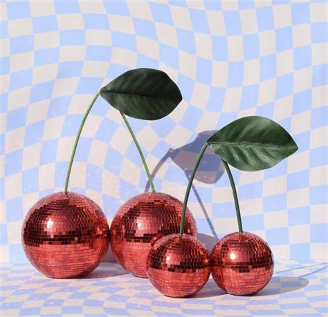 Cherry Disco Balls Mirrored Glass Disco Balls Fruit Love