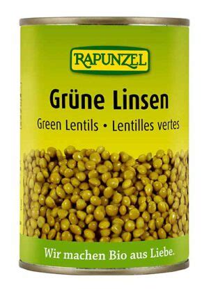 Grüne Linsen in der Dose