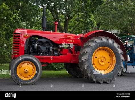 1949 Red Massey Harris 203 Model Farm Tractor Stock Photo - Alamy