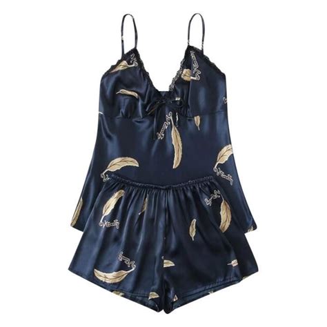 Femmes Sexy Lingerie Vêtements de nuit Satin Soie Babydoll Lace Up Nightwear Pyjamas Set n58521