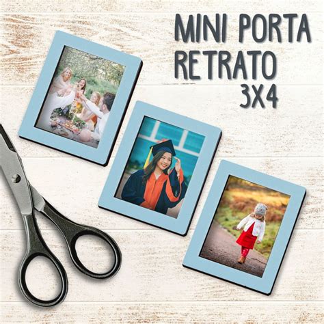 Lembrancinha Mini Porta Retrato Para Foto 3x4 Cor Azul Elo7