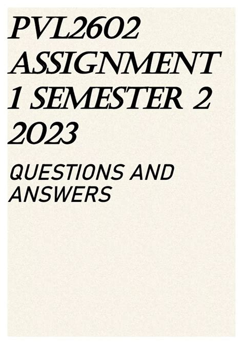 Pvl2602 Assignment 1 Semester 2 2023 Pvl2602 Law Of Succession