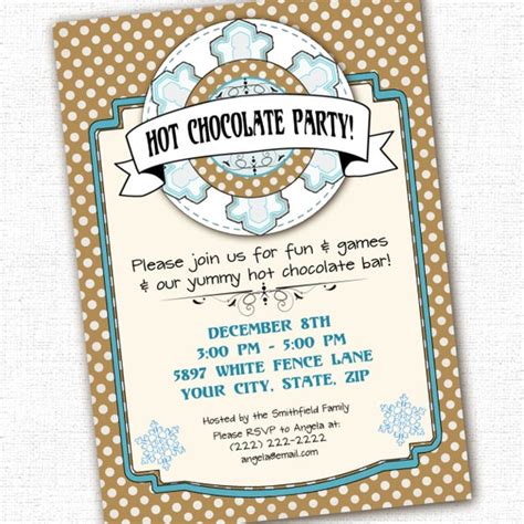 Hot Chocolate Bar Party Invitation Custom 5 X 7 By Partyeverafter