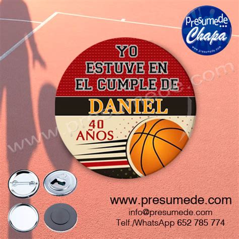 Chapas Para Cumplea Os Baloncesto Presumede