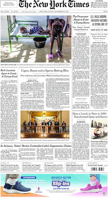 The New York Times In Print For Sunday Nov 20 2022 The New York Times