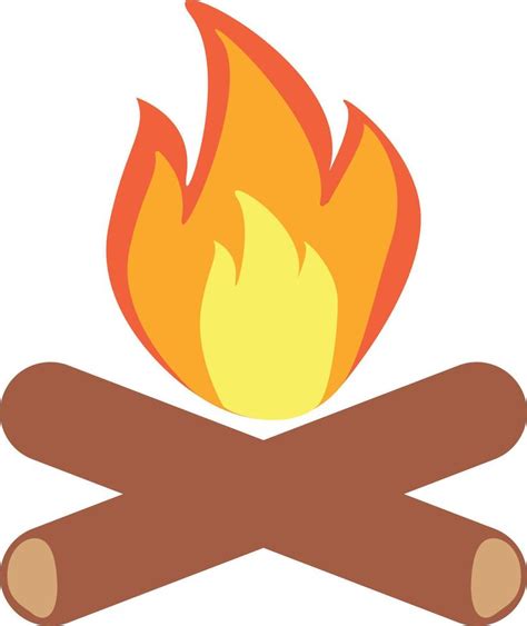 Camping Bonfire Icon On White Background Burning Firewood Sign