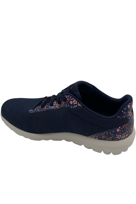 Skechers Gowalk Travel Vegan Washable Bungee Sneakers Rose Navy Jender