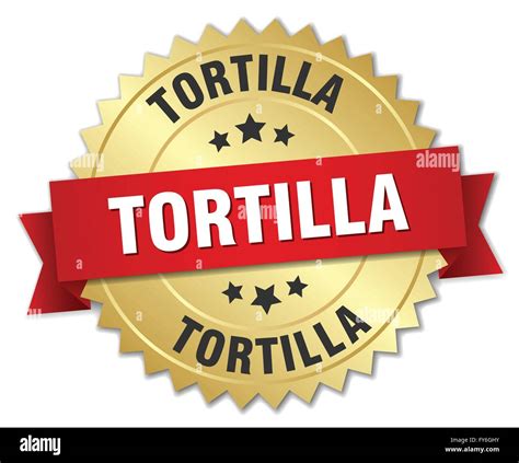 Tortilla D Gold Badge With Red Ribbon Stock Vector Image Art Alamy