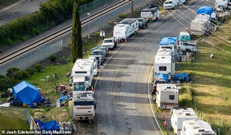 Shocking Images Show The Two Mile Long Encampment Of People Living In