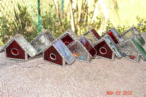 Handmade Stained Glass Bird House Ornaments by Artistic Stained Glass ...