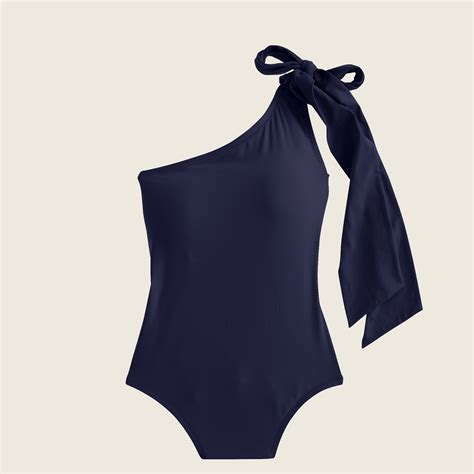 J Crew Bow Tie One Shoulder One Piece Swimsuit For Women