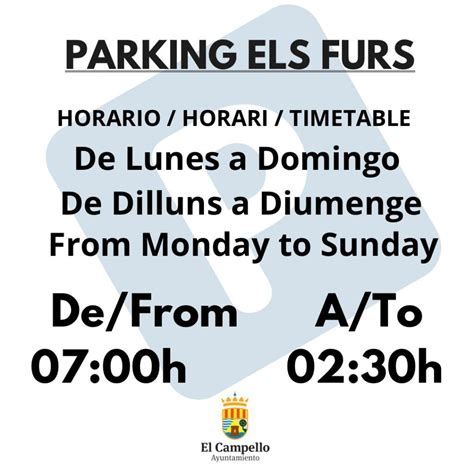 Mañana entran en vigor los horarios de verano en el parking público Els